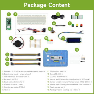 Aismartlink pour WAVESHARE Waveshare Kit de base, compatible avec la carte microcontrôleur Raspberry Pi Pico <span class=keywords><strong>2</strong></span> W - Product Image 3