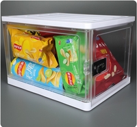 Boîte de rangement pliable en PP avec serrure à code, bac transparent pour médicaments, collations ou appareils électroniques