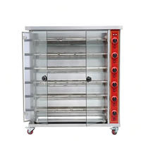 Four à rôtisserie à gaz commercial à 6 niveaux - Acier inoxydable 0-400 ° Barbecue pour restaurant et food truck, facile à nettoyer
