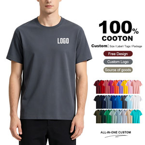 <span class=keywords><strong>T</strong></span>-shirts personnalisés 100% coton à manches courtes, col rond, vêtements de travail, coupe ample, logo <span class=keywords><strong>brodé</strong></span>, <span class=keywords><strong>t</strong></span>-<span class=keywords><strong>shirt</strong></span> surdimensionné pour hommes - Product Image 1