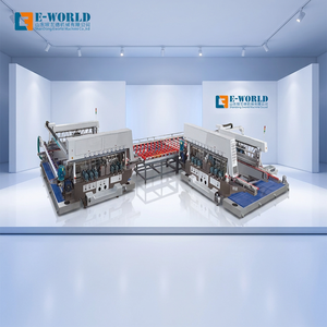 Machine à bordurer le verre automatique en acier blanc E-WORLD avec capacité de traitement de 3 à 18 mm d'épaisseur - Product Image 1