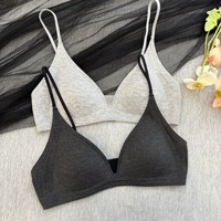 Französischer Triangel-BH mit tiefem V-Ausschnitt, mädchenhafte Unterwäsche ohne Bügel, geeignet für Frauen mit kleinen Brüsten und dünner Unterwäsche.