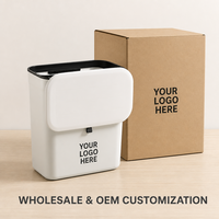 Vente en gros : Poubelle de cuisine suspendue avec couvercle à double ouverture pour porte d'armoire, personnalisable avec votre logo, OEM ODM, poubelle murale