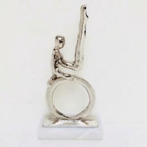 Jaffs Exports Modern Silver Aluminium <b>Figurative</b> Sculpture Handmade Artistic Tabletop Decor Eco-Friendly Durable 3-Piece Set - Product Image 1