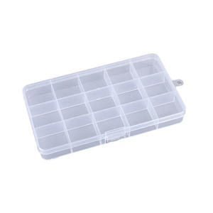 Caja de almacenamiento de plástico transparente, rectángulo de 15 compartimentos con tapa para joyería, herramientas, piezas de equipo de pesca, contenedor organizador - Product Image 5