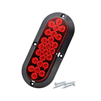 Nouveau feu arrière universel ovale de 6 pouces à 24 LED, étanche IP67, 12V, feu de recul LED, montage en surface, camion, remorque (3 couleurs)