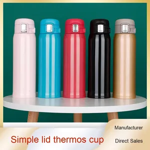 Customizable 350ML/500ML Outdoor Double Wall Stainless Steel Water <b>Bottle</b> Bounce Lid Classic Vacuum <b>Thermos</b> 6-12H Thermal Party - Product Image 2