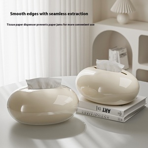 Nfs Kem Trắng Máy tính để bàn mô hộp thiết kế hiện đại nhựa nghệ thuật sang trọng hộp giấy cho nhà cho phòng khách Bàn cà phê - Product Image 2