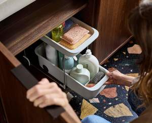 Organizador de <span class=keywords><strong>Cocina</strong></span> con Ruedas de Doble Nivel <span class=keywords><strong>Joseph</strong></span> <span class=keywords><strong>Joseph</strong></span> CupboardStore, Fácil Acceso, Debajo del Fregadero, Plástico Reciclado - Product Image 3