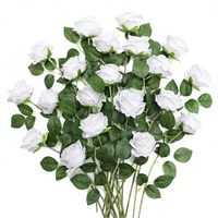 JUSTOYOU Großes Set 20 Künstliche Seidenrosen Realistischer Kunstblumenstrauß für Zuhause Büro Partys Hochzeiten Gartenarrangements China