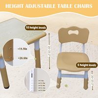 Table en bois réglable en hauteur pour enfants, avec tableau de peinture et chaise en plastique, idéale pour les salles de jeux et les maternelles