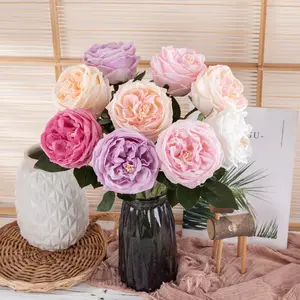44cm Real touch Artificial Rose Artificial Flowers Rose Silk Roses Bouquet For Wedding Decor
