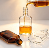 Bouteilles en verre transparent haute qualité pour jus et boissons, multi-capacités, plates, en verre blanc, vente en gros directe usine