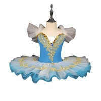 Baju Balet Anak Perempuan Berbahan Spandex dengan Rok Tutu, Kostum Putri Balerina