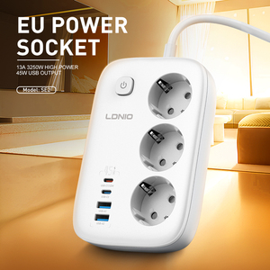 Nueva llegada LDNIO SE2 3250W Power Strip Extension Socket 3 EU Outlets con 4 SUB 13A Enchufe eléctrico Estándares DE LA UE - Product Image 4