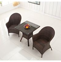 Extérieur confortable loisirs café Restaurant meubles vintage en plastique rotin osier tissage chaise Bistro chaises jardin ensemble de chaises