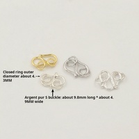 Offre Spéciale argent Sterling S fermoir Double anneau boucle en gros bijoux à bricoler soi-même matériel 925 argent Bracelet collier fermoir