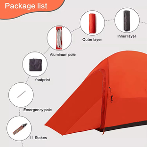 Carpa Ultraligera <span class=keywords><strong>de</strong></span> Alta Gama <span class=keywords><strong>para</strong></span> <span class=keywords><strong>2</strong></span> Personas, Carpa <span class=keywords><strong>de</strong></span> Montaña <span class=keywords><strong>para</strong></span> Excursionismo con Base Protectora, Impermeable y con Protección UV - Product Image 5