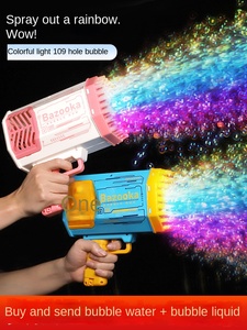 Pistola de Burbujas de Jabón con Forma de Cohete, Funciona con Batería, 42 Agujeros, Venta al Por Mayor, OEM/ODM, Plástico, para Niños - Product Image 2