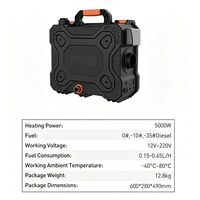 Chauffage de stationnement diesel tout-en-un 5000W à double moteur sans balais, série extérieure, 12V 24V 110V, portable pour camping hors réseau