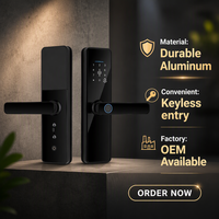 Kunci Pintu Digital Rumah Pintar Intelligent Security S811 Tuya Wifi dengan Sidik Jari, Kata Sandi, Kartu, dan Kunci untuk Kantor/Apartemen