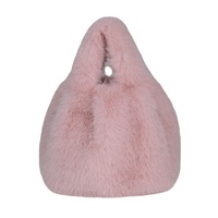 Sac à main de grande capacité avec nouveau sac à fourrure Imitation fourrure de renard plissé imperméable et doublure en polyester sac à main en peluche