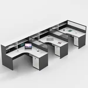 Espaço de trabalho acústico moderno, base de trabalho para escritório e escritório para móveis 4 6 8 10