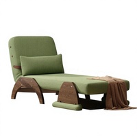 Sofá Cama Convertible Moderno JASIWAY, Sillón Plegable de 30 Pulgadas, Tapizado en Pana |   Respaldo ajustable en 5 posiciones, cubierta de reposabrazos extraíble, tamaño pequeño