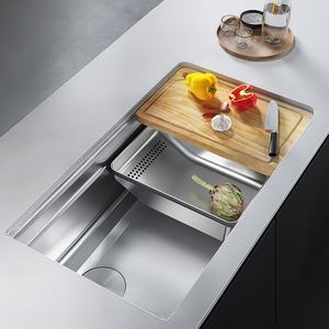 Kitchen Large Single Bowl <b>Sink</b> Vegetable Washing Basin Above/<b>Under</b> Counter Dish Washing <b>Sink</b> - Product Image 1