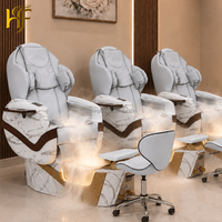 Fauteuil de pédicure électrique inclinable de luxe moderne pour salon de manucure, avec pompe de vidange sans tuyau et bain de pieds à remous massant