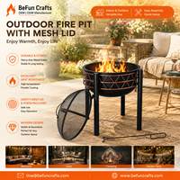 Brasero d'extérieur moderne haut de gamme pour un style de vie en plein air, avec couvercle en maille, chauffage de patio en métal robuste pour le camping en extérieur