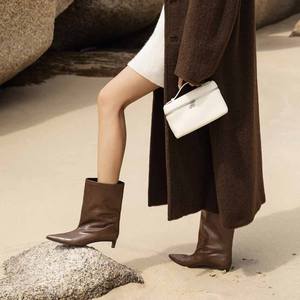 מגפיים עקב נמוך עבור נשים אופנה מגפיים עבור נשים מעצב חתלתול עקבים - Product Image 5