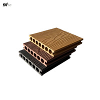 Planche de terrasse composite WPC co-extrudée moderne et écologique, imperméable, antidérapante, pour l'extérieur, jardin, patio