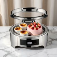 Plat de service buffet en acier inoxydable, ensemble chauffe-plat pour restaurant et hôtel