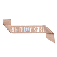 Ceinture à paillettes pour fête d'anniversaire, prix d'usine, ruban en tissu pour fille d'anniversaire, vente chaude