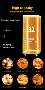เครื่องอบขนมปังเชิงพาณิชย์ 64 ถาด เตาอบลมร้อนแบบหมุน ขนาด<span class=keywords><strong>ใหญ่</strong></span> เตาอบพิซซ่าไฟฟ้าแบบหมุนสำหรับร้านอาหาร - Product Image 5