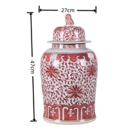 Vase de sol en céramique chinoise peinte à la main, motif lotus torsadé, glaçure verte, poignée lion, pour décoration de mariage et de maison