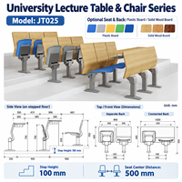 Chaise d'auditorium pour salle de conférence avec tablette d'écriture pliable et porte-gobelet en tissu