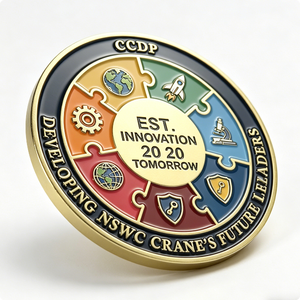 Moneda de desafío personalizada de rompecabezas de esmalte duro multicolor chapada en oro para el Año Nuevo Chino, el Día de San Valentín y aniversarios. - Product Image 4