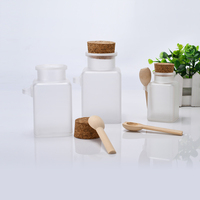 Offre Spéciale – Bouteille Vide Givrée de 100ml, 200ml, 300ml pour Cosmétiques, Sels de Bain, Poudre de Masque Facial avec Bouchon en Liège