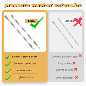 Tige d'extension pour pistolet à eau haute pression, 17 pouces, en acier inoxydable, connexion rapide, pour lavage de voiture et dégraissage - Product Image 5