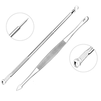 Kit d'extraction de points noirs et de points blancs en acier inoxydable, aspirateur manuel pour l'élimination de l'acné et le soin de la peau du visage