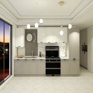 Meubles de cuisine modulaires modernes en contreplaqué, personnalisables, avec portes vitrées, écologiques, pour salle à manger, livraison gratuite en 48 heures - Product Image 5