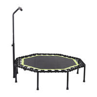 Mini trampoline octogonal pliable en acier durable pour la gymnastique adulte et les exercices en intérieur avec poignée