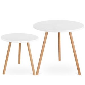 Simple Nordic Cheap square Living Room Natural Wood <strong>Black</strong> Small <strong>Sofa</strong> Side End Coffee <strong>Table</strong> - Product Image 4