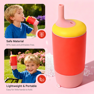 Vaso Infantil de Acero Inoxidable Everich ODM, Libre de BPA, con Estampado de Canguro y Koala, Tapa con Pajita Antiderrames para Viajes y Guardería - Product Image 5