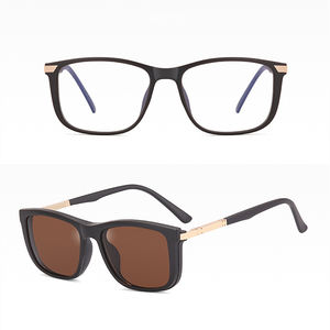 TR90 مشبك مغناطيسي على نظارات الرجال الاستقطاب ومكافحة الضوء الأزرق في الأماكن المغلقة في الهواء الطلق 2 في 1 قراءة الصيد المعادن مربع الربيع المفصلي - Product Image 3