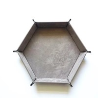 Tablero de Dados Plegable en Forma de Hexágono, de Terciopelo y Cuero, Portátil, para Juegos de Mesa RPG, DND, TRPG