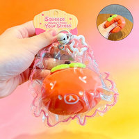 Porte-clés Squishy Fruité Mignon de Dessin Animé, Jouet Anti-stress à Rebond Lent en Forme de Kaki, Jouet de Simulation Alimentaire pour Soulager le Stress, Vente en Gros