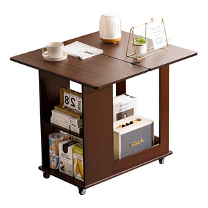 Tavolino <span class=keywords><strong>da</strong></span> Caffè in Bambù per Soggiorno, Pieghevole, Mobile con Ruote, <span class=keywords><strong>Design</strong></span> Moderno e Semplice, Piccolo Tavolino Laterale per <span class=keywords><strong>Divano</strong></span> o Comodino - Product Image 5